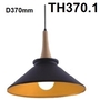 Thả đơn chao đui gỗ đen, E27x01, mã TH370, KT (mm): D370